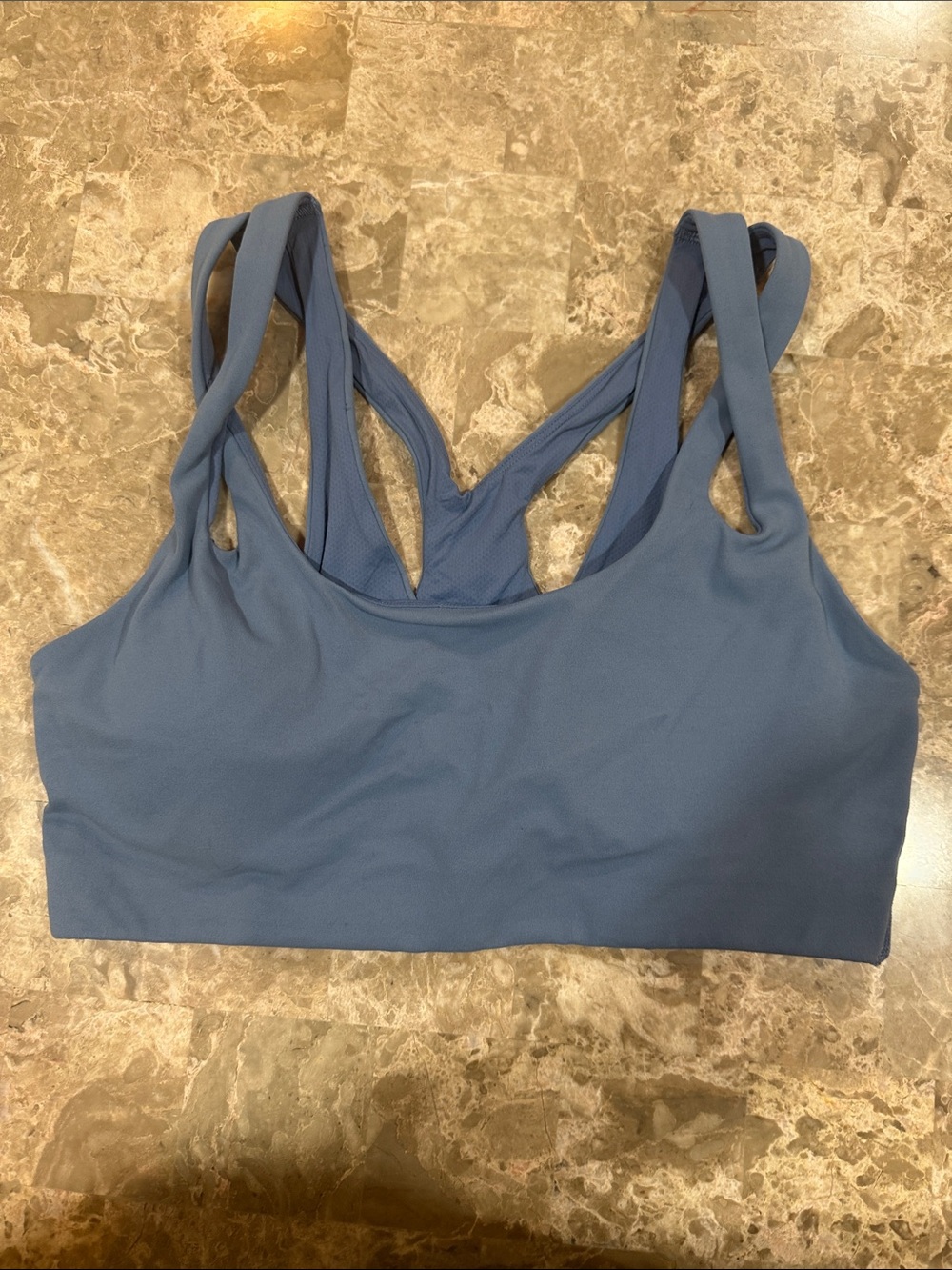 Athleta Slate Blue Strappy Sports Bra